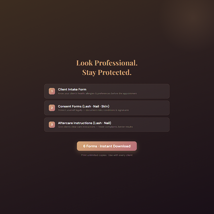 Beauty Client Forms Pack — 6 Professional PDF Forms
